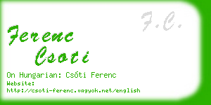 ferenc csoti business card