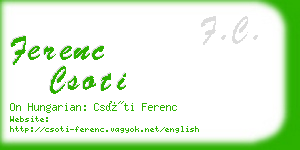 ferenc csoti business card